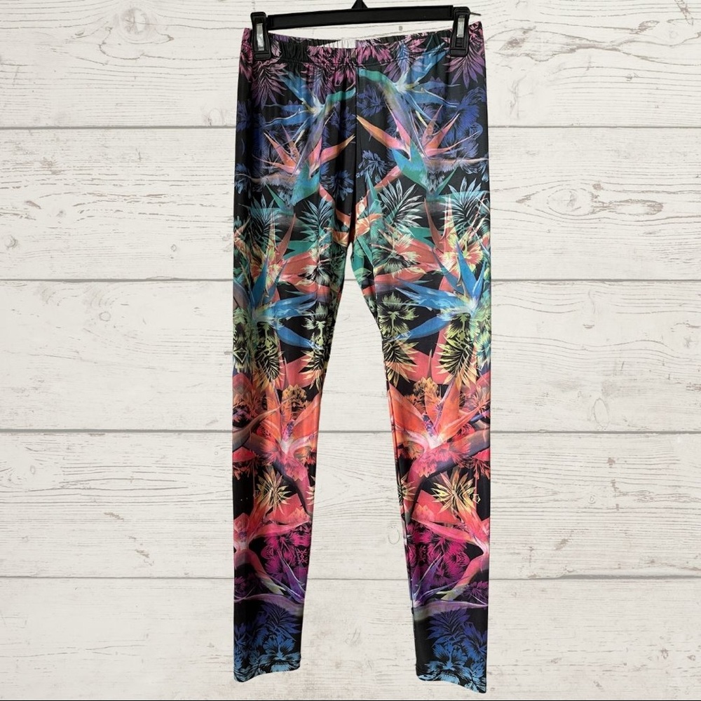 Wonderland Honolulu Aloha Surf Yoga Legging ~ Great Used Condition ~ SIZE L